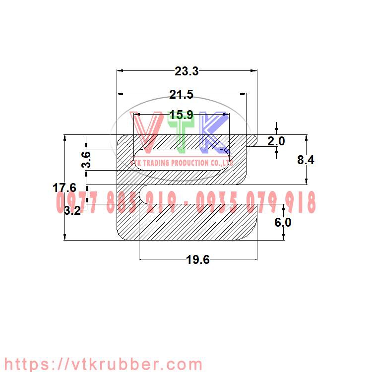 Gioăng cao su xốp chữ E- VTKRSE00000041-60