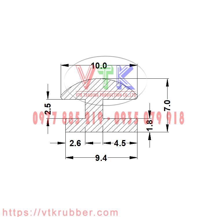 Gioăng silicon chữ H - VTKRSH00000001-20