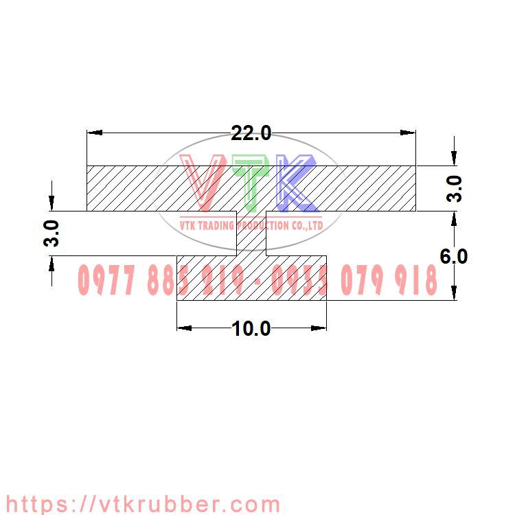 Gioăng cao su chữ H - VTKRSH00000021-40