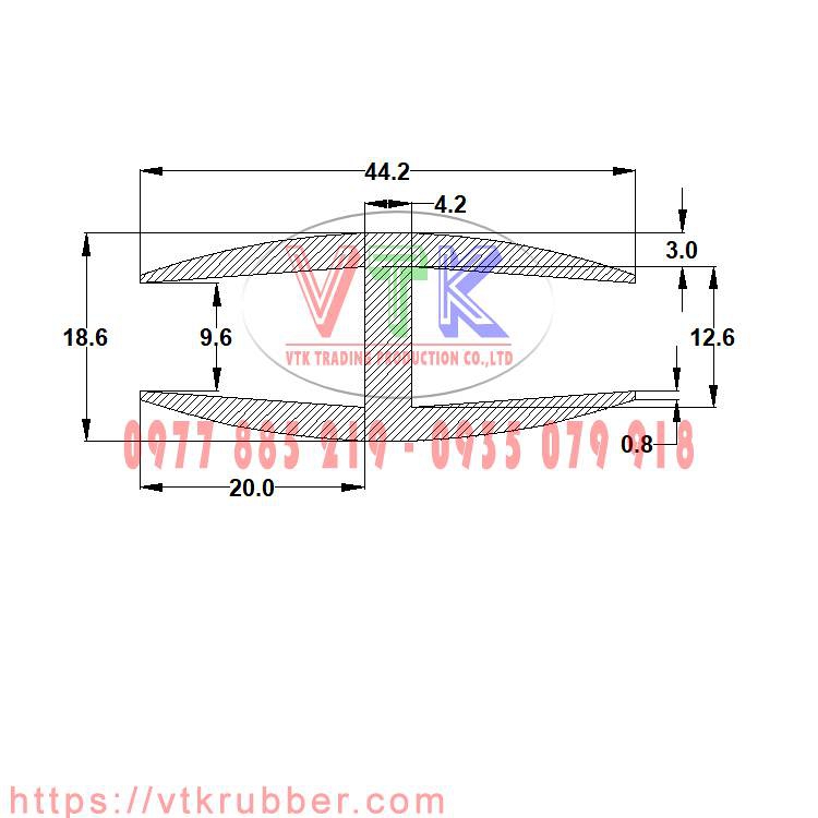 Gioăng cao su xốp chữ H- VTKRSH00000041-60