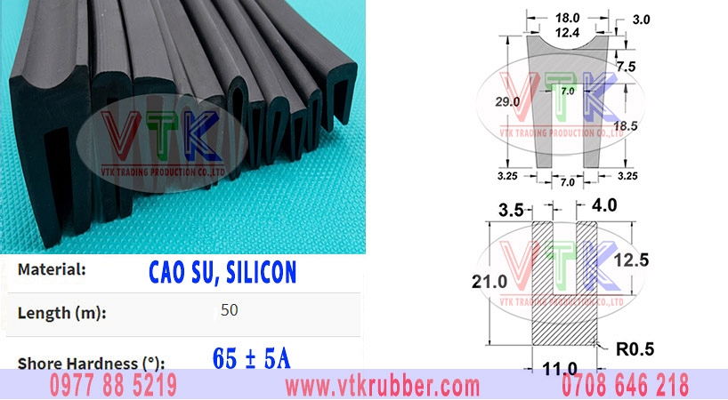 Gioăng EPDM nẹp chữ U chịu lực, chịu nước